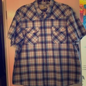 Magellan snap button up plaid shirt